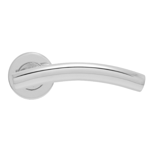 ARCHED T-BAR LEVER HANDLE ON ROUND ROSE